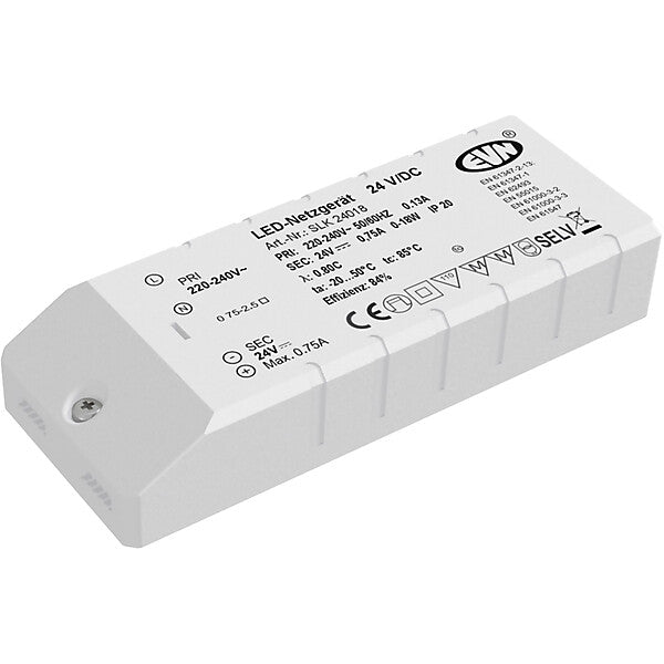 EVN-Lichttechnik LED-Netzgerät 24VDC 1-18 Watt SLK 240 18